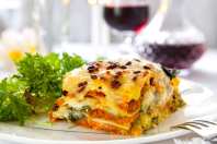 Vegetarian lasagne with cheese