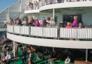 Observation decks (lower and upper) at the back of the ferry