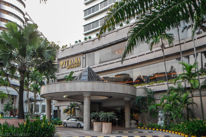 A front view of the Furama Riverfront Hotel