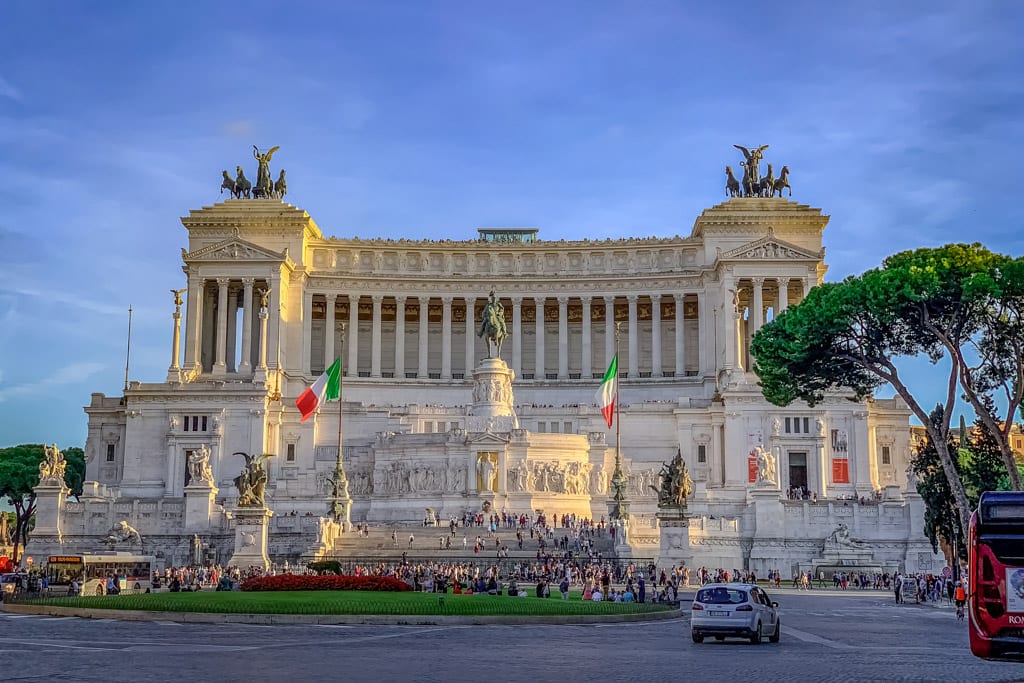 A view of the Altar of the Fatherland in Rome Italy