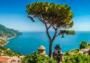 Amalfi Coast from Villa Rufolo gardens in Ravello, Campania, Italy