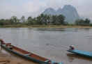 Kayak for rental at Nam Song River bank.