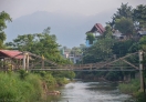 A beautiful early morning view of Vang Vieng village.
