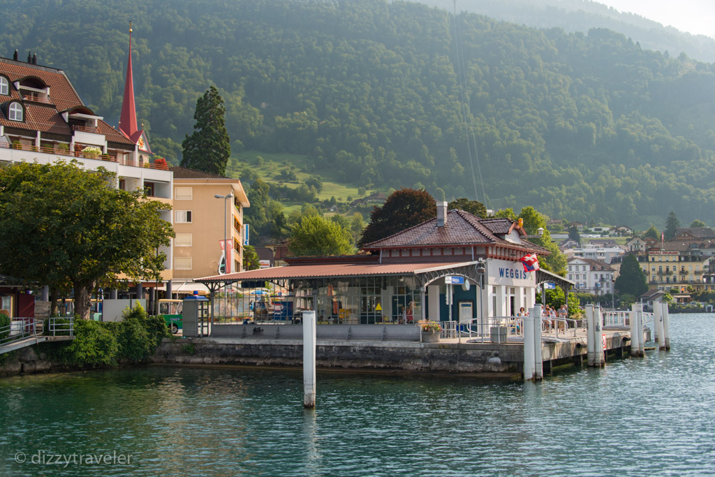 Boat station in  Lake Lucerne, Switzerland