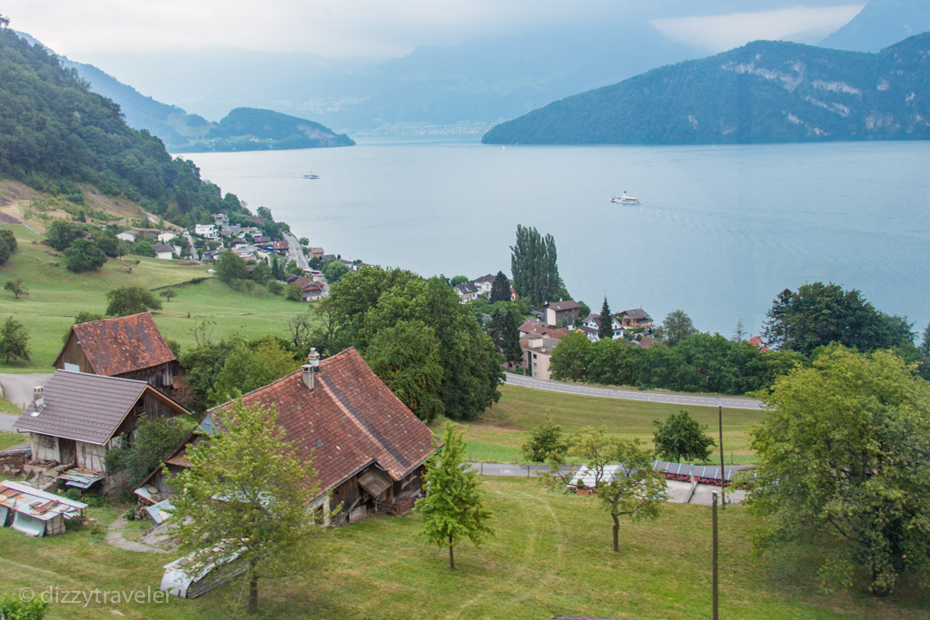 The village of Weggis by Lake Lucerne