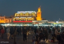A view of Jemaa El-Fna square at night