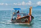 A Longtail boat heading towards Maya Bay