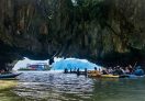 Kayaking through the cave