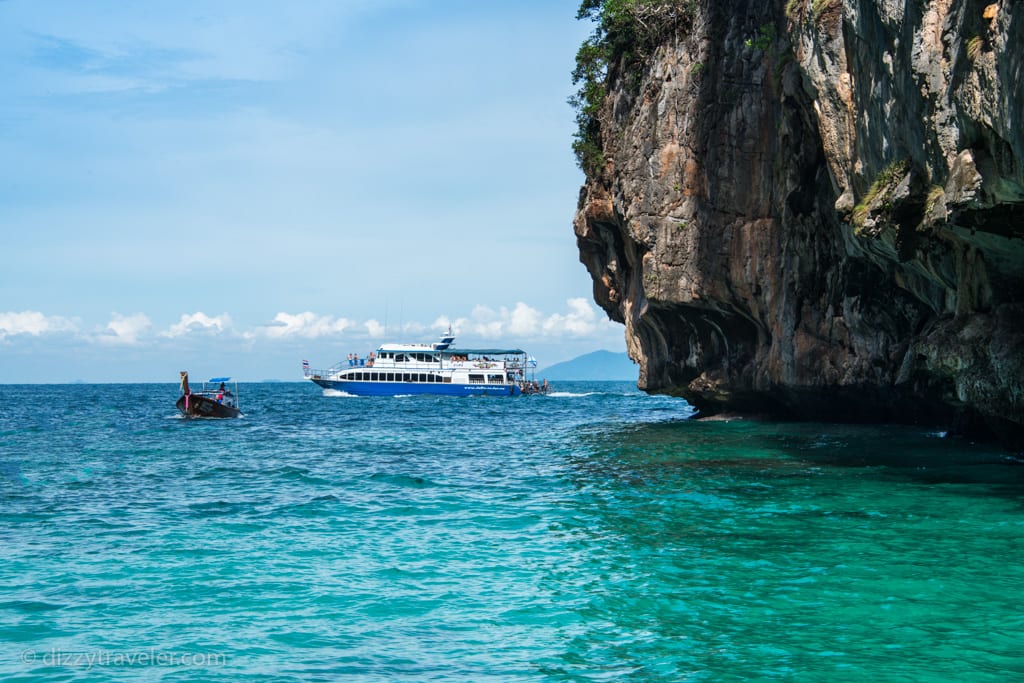 Beautiful view of limestone mountains in Phi Phi Islands