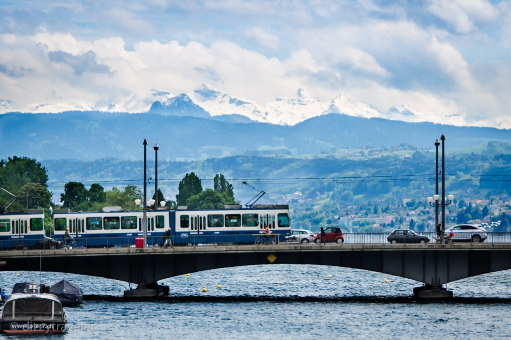 A view of Alps from Zurich City