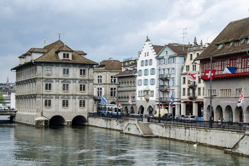 Historical Buildings by the Zurich lake