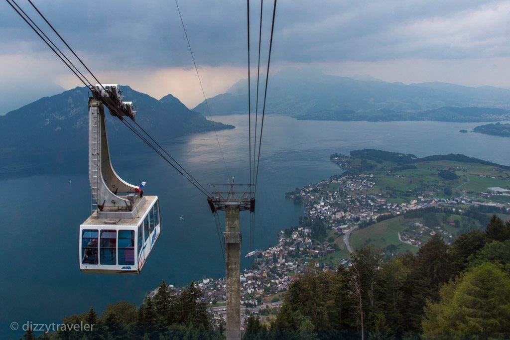 Cable car from Kaltbad down to Weggis – what a beautiful view!