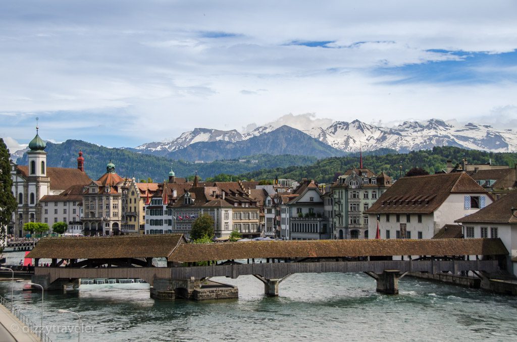 Lake Lucerne and the walking bridge