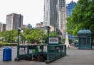 Subway stop at the entrance of Brooklyn Bridge