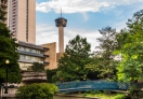 A view of The Tower of Americas from the Rio San Antonio Cruise