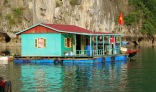 A fishing village in Halong Bay