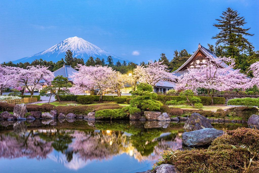 Fujinomiya, Shizuoka, Japan with Mt. Fuji 