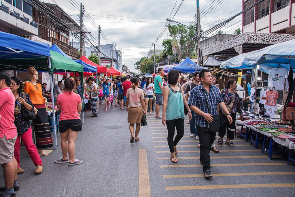 Saturday walking street market in Chiang Mai