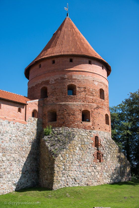 A view of Trakai Castle from outside.