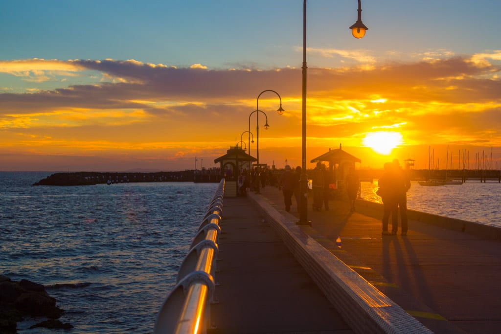 Sunset view from St Kilda Pier