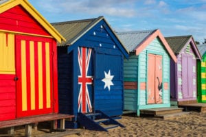 Read more about the article Colorful Beach Houses (bathing boxes) at Brighton Beach, Melbourne