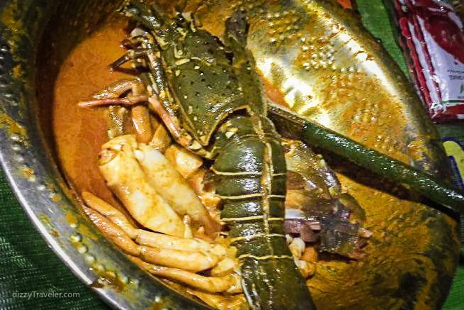 Lobster at a roadside restaurant