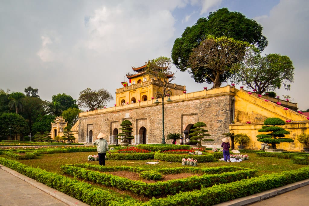 View of the Thang Long Imperial Citadel in Hanoi, North Vietnam