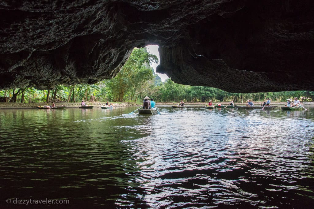 Going through one of the three caves there