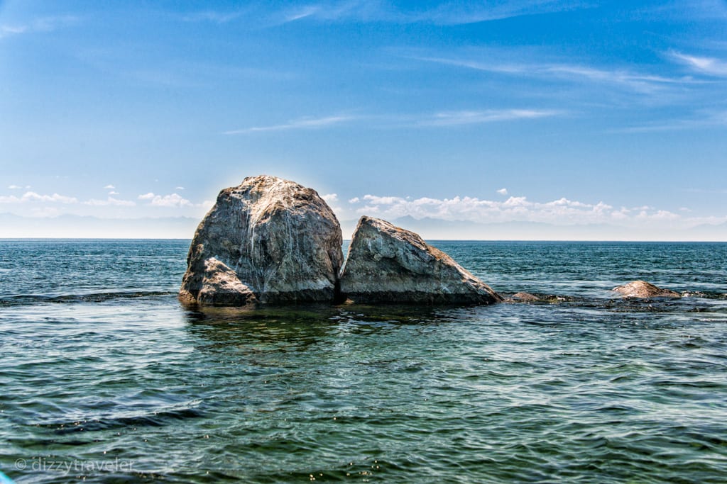 Shaman-Rock where Angara River meets Baikal Lake