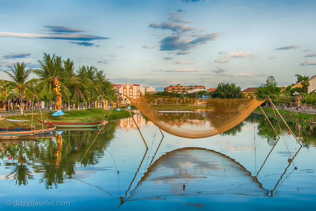 Fishing net in the Thu Bon River, Hoi An