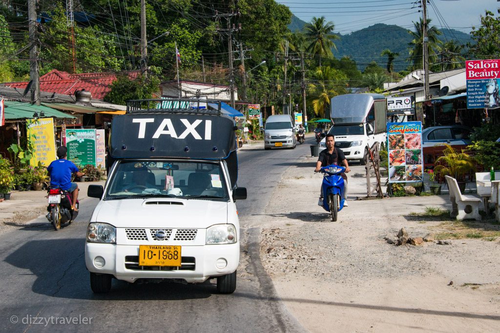 White taxi on Koh Chang