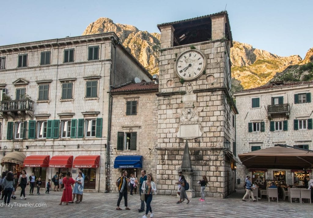 Clock Tower in Old Town, Kotor