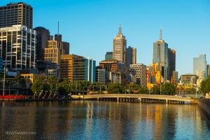 Melbourne skyline from other side of the Yarra River