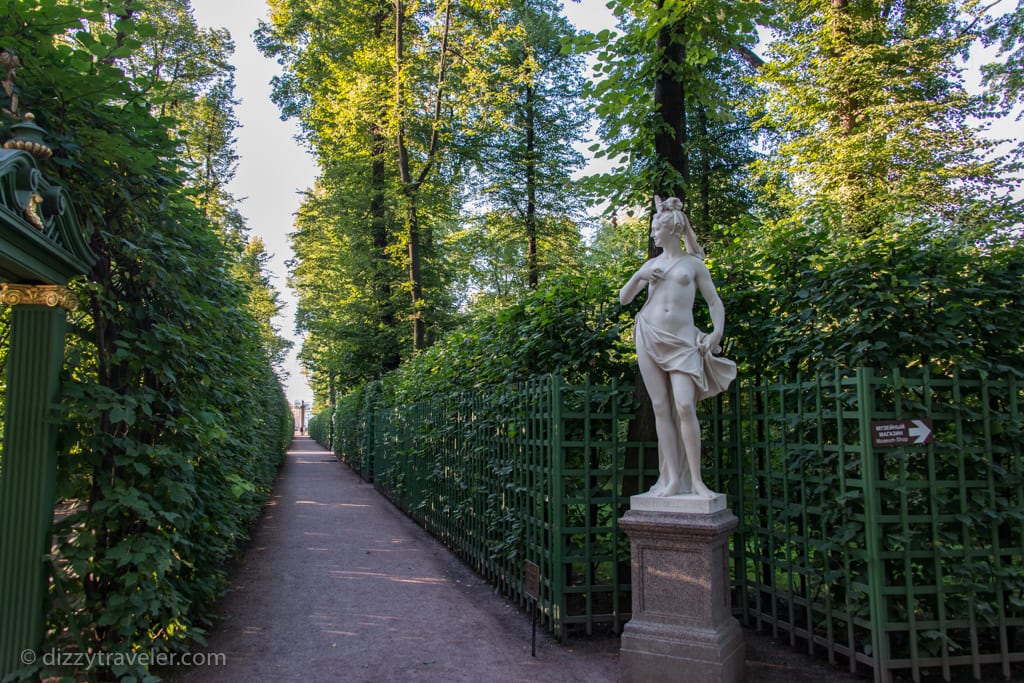 Summer garden in Saint Petersburg