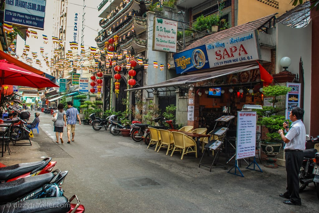 Backpackers area in Ho Chi Minh City, District 1