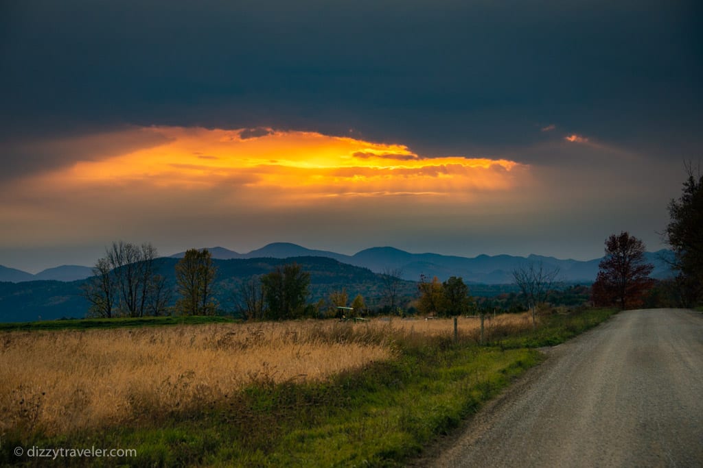 sunset in vermont