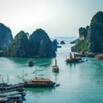 An evening at Ha Long Bay, Rock formations from the Cave high above