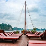 Getting dark in Ha Long Bay, spending an evening on the roof top an Dark side of the moon playing in your Ear is something need to be experienced !