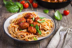 Spaghetty pasta  with meatballs