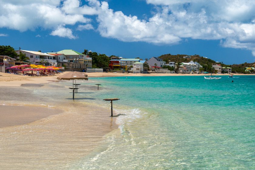 Grand Case beach in St. Martin in the Caribbean