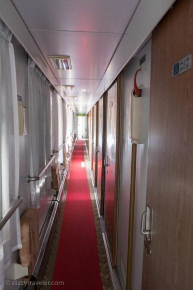 Our Coach Corridor inside the mongolian train